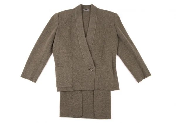 ISSEY MIYAKE Faux Collar Knit Jacket & Skirt K-132457_003