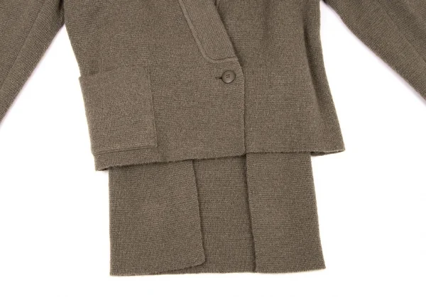 ISSEY MIYAKE Faux Collar Knit Jacket & Skirt K-132457_006