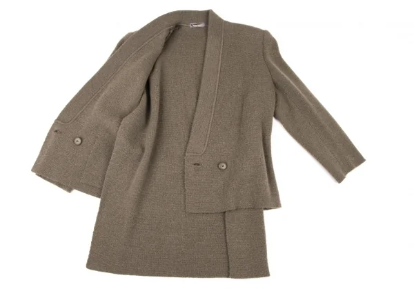 ISSEY MIYAKE Faux Collar Knit Jacket & Skirt K-132457_007