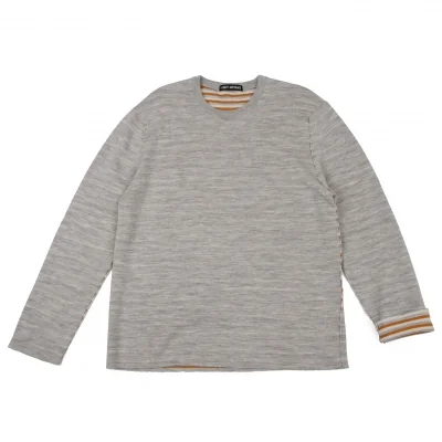ISSEY MIYAKE MEN Stripe Inside Knit Sweater