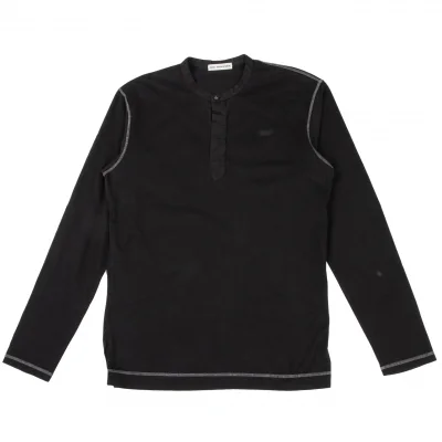 ISSEY MIYAKE MEN Henry Neck White Stitch T Shirt 