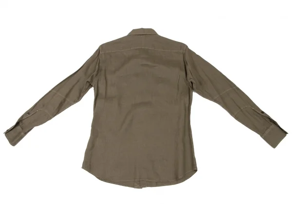 ラルフローレンRALPH LAUREN リネンダブルポケットミリタリーシャツ カーキ9 K-132514_014
