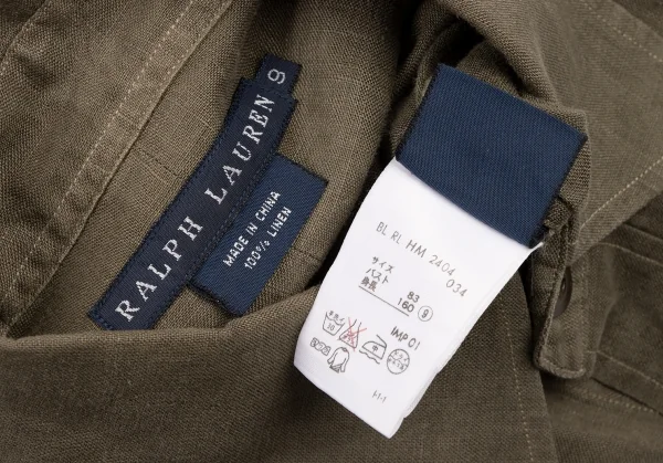 ラルフローレンRALPH LAUREN リネンダブルポケットミリタリーシャツ カーキ9 K-132514_017