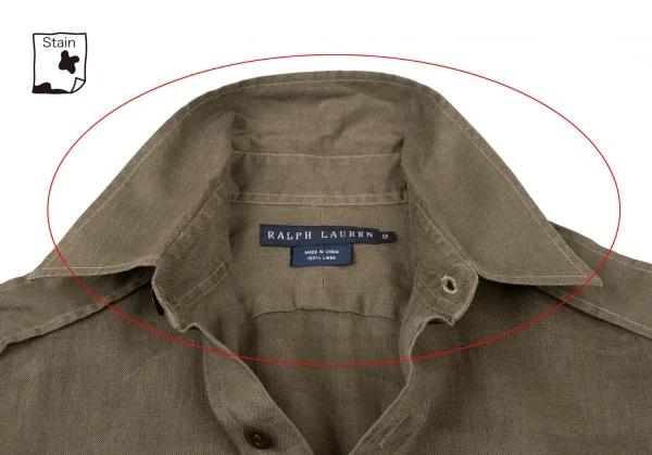ラルフローレンRALPH LAUREN リネンダブルポケットミリタリーシャツ カーキ9 K-132514_005