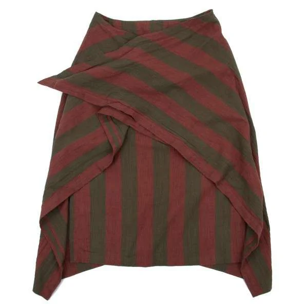 イッセイミヤケISSEY MIYAKE コットンリネンストライプスカート