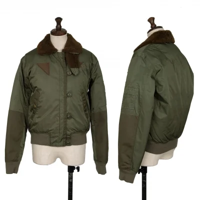 RALPH LAUREN Boa Collar Nylon Bomber Jacket