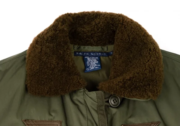 RALPH LAUREN Boa Collar Nylon Bomber Jacket K-132519_004