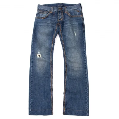 DOLCE & GABBANA Stitch Design Damaged Jeans