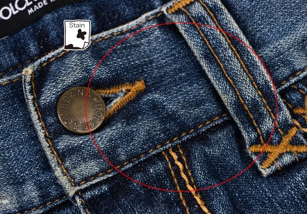 ドルチェ&ガッバーナDOLCE&GABBANA ステッチデザインクラッシュデニム 紺46 K-132526_004