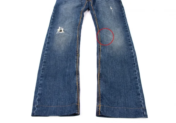 ドルチェ&ガッバーナDOLCE&GABBANA ステッチデザインクラッシュデニム 紺46 K-132526_010