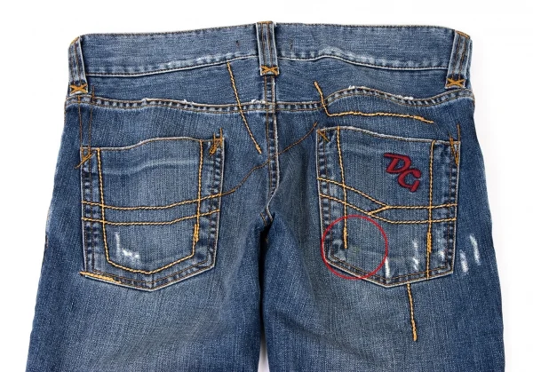 ドルチェ&ガッバーナDOLCE&GABBANA ステッチデザインクラッシュデニム 紺46 K-132526_016