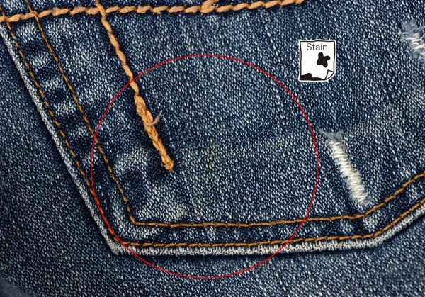 ドルチェ&ガッバーナDOLCE&GABBANA ステッチデザインクラッシュデニム 紺46 K-132526_017