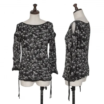 Hysterics Skull Jacquard Cutting Sleeves Knit Top