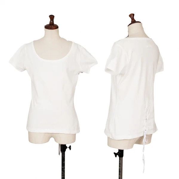 Jean-Paul GAULTIER FEMME Cotton Hem Lace Up Tops White 40 K-132555_001
