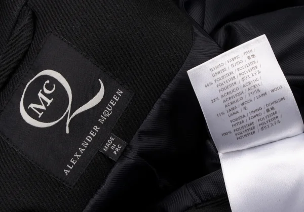 マックキュー アレキサンダーマックイーンMcQ Alexander McQUEEN バックレースアップダブルコート 黒40 K-132604_020