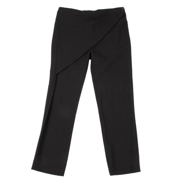ANN DEMEULEMEESTER Waist Wrap Wool Pants Black 36 K-132616_001