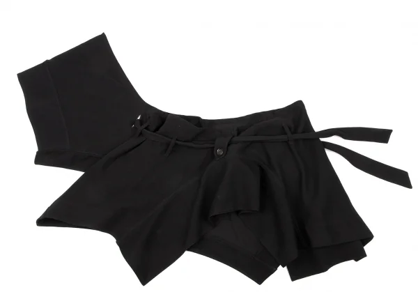 ANN DEMEULEMEESTER Wool Cotton Belted Wrap Skirt K-132618_011