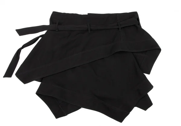 ANN DEMEULEMEESTER Wool Cotton Belted Wrap Skirt K-132618_014