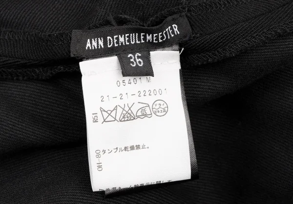 ANN DEMEULEMEESTER Wool Cotton Belted Wrap Skirt K-132618_019