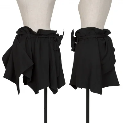 ANN DEMEULEMEESTER Wool Cotton Belted Wrap Skirt
