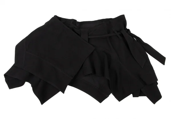 ANN DEMEULEMEESTER Wool Cotton Belted Wrap Skirt K-132618_002