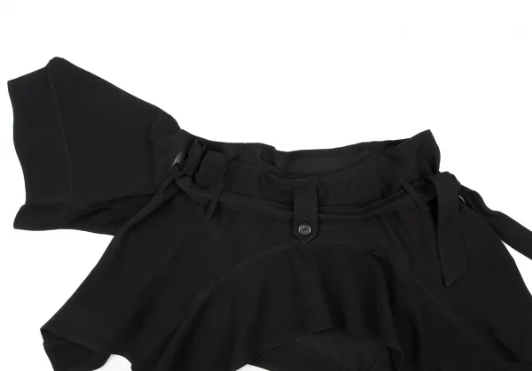 ANN DEMEULEMEESTER Wool Cotton Belted Wrap Skirt K-132618_004