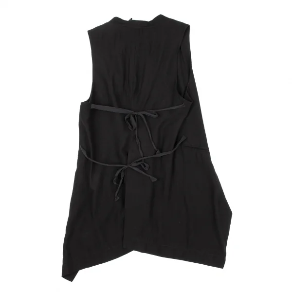 アンドゥムルメステールANN DEMEULEMEESTER レーヨンアセテートコードデザインジレベスト 黒34 K-132620_010