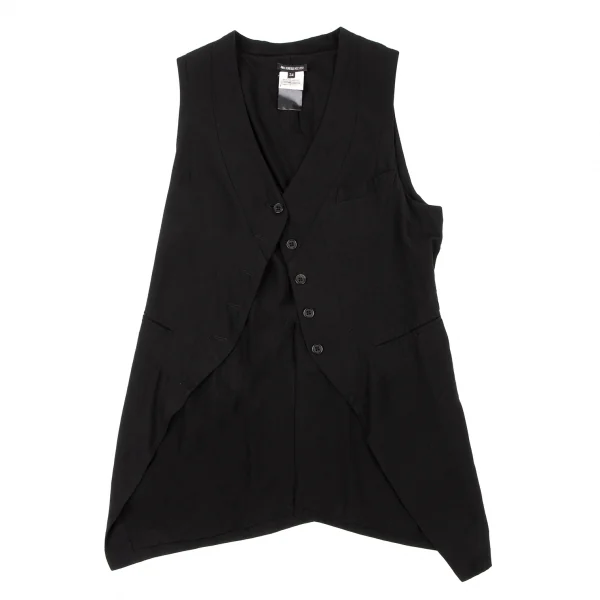 アンドゥムルメステールANN DEMEULEMEESTER レーヨンアセテートコードデザインジレベスト 黒34 K-132620_002