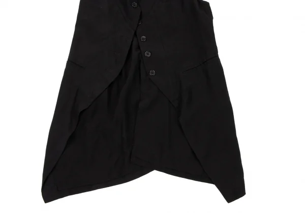 アンドゥムルメステールANN DEMEULEMEESTER レーヨンアセテートコードデザインジレベスト 黒34 K-132620_007