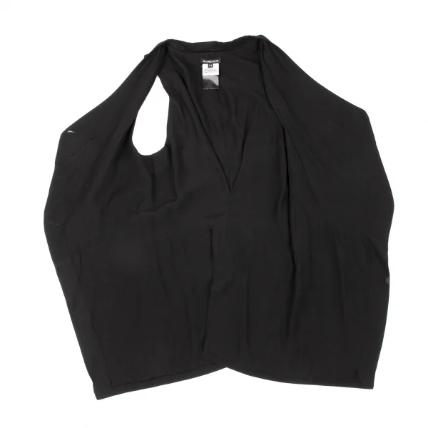 アンドゥムルメステールANN DEMEULEMEESTER レーヨンアセテートコードデザインジレベスト 黒34 K-132620_009