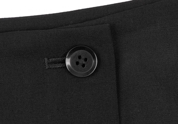 Yohji Yamamoto NOIR Hem Pleated Wool Gaba Wrap Mini Skirt K-132633_004