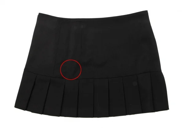 Yohji Yamamoto NOIR Hem Pleated Wool Gaba Wrap Mini Skirt K-132633_008