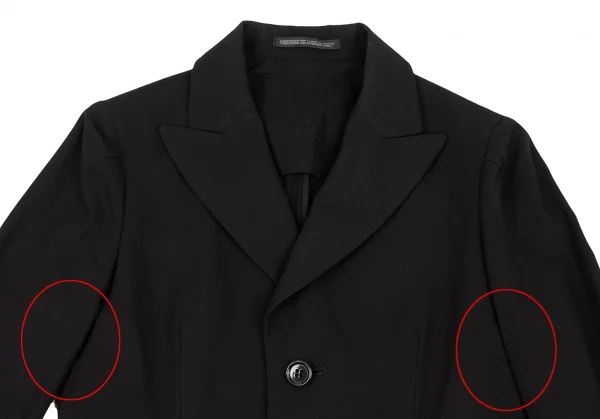 ヨウジヤマモト ノアールYohji Yamamoto NOIR コットン袖シフォン切替ジャケット 黒1 K-132635_003