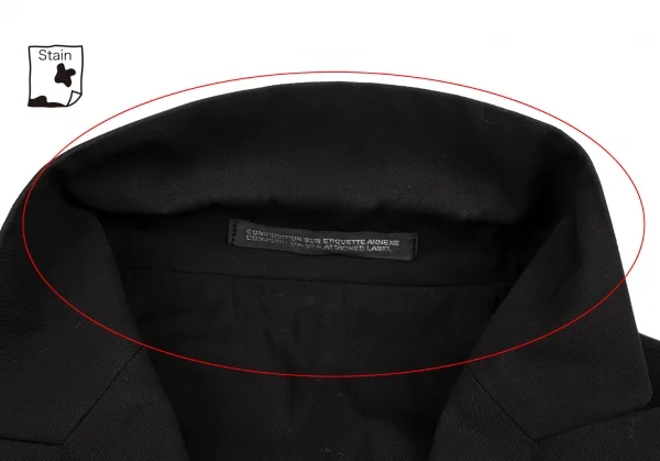 ヨウジヤマモト ノアールYohji Yamamoto NOIR コットン袖シフォン切替ジャケット 黒1 K-132635_007