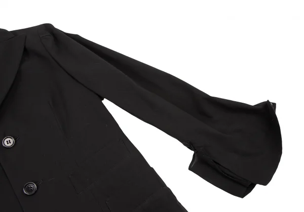 ヨウジヤマモト ノアールYohji Yamamoto NOIR コットン袖シフォン切替ジャケット 黒1 K-132635_008