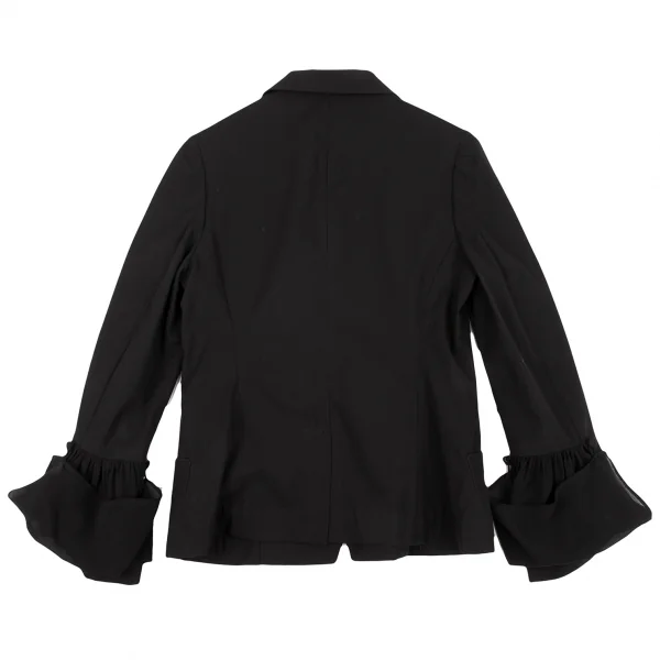 ヨウジヤマモト ノアールYohji Yamamoto NOIR コットン袖シフォン切替ジャケット 黒1 K-132635_015