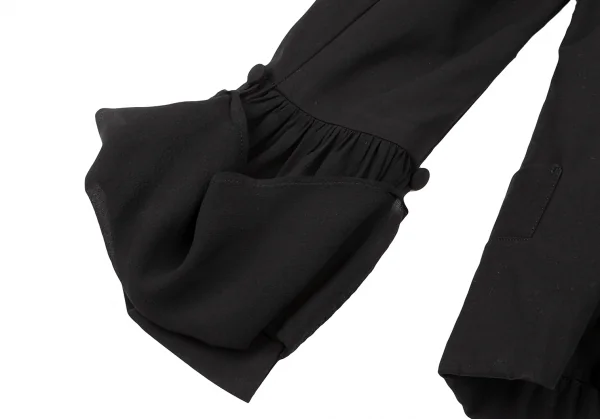 ヨウジヤマモト ノアールYohji Yamamoto NOIR コットン袖シフォン切替ジャケット 黒1 K-132635_016