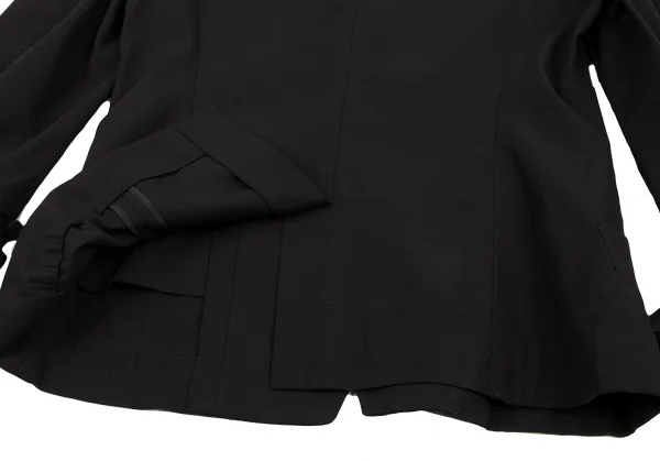 ヨウジヤマモト ノアールYohji Yamamoto NOIR コットン袖シフォン切替ジャケット 黒1 K-132635_017