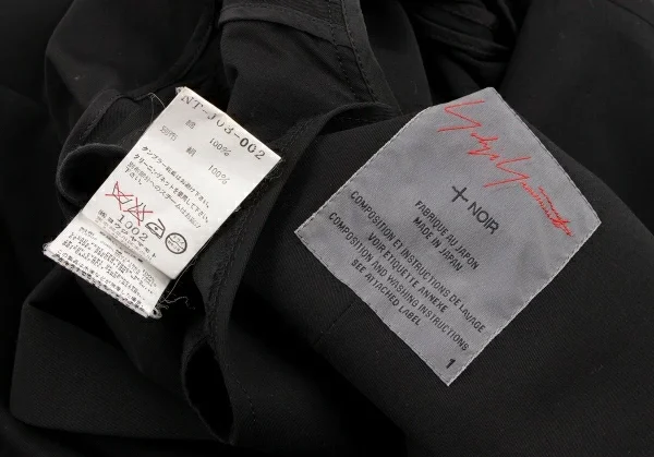 ヨウジヤマモト ノアールYohji Yamamoto NOIR コットン袖シフォン切替ジャケット 黒1 K-132635_020