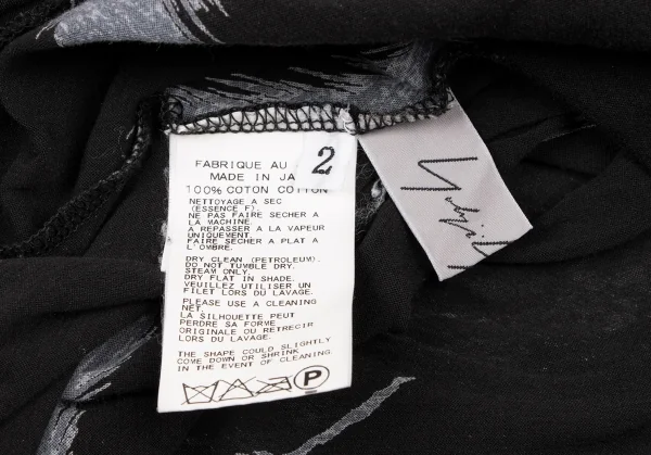 Yohji Yamamoto FEMME Feather Printed See-through T Shirt K-132637_012