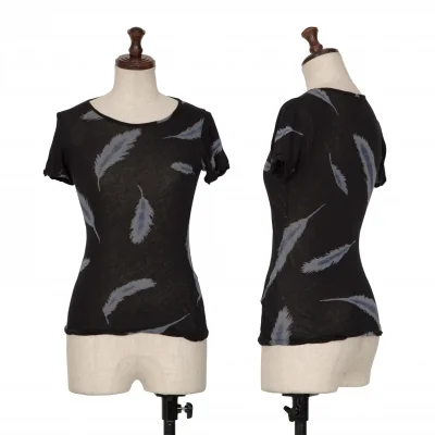 Yohji Yamamoto FEMME Feather Printed See-through T Shirt