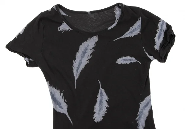 Yohji Yamamoto FEMME Feather Printed See-through T Shirt K-132637_003