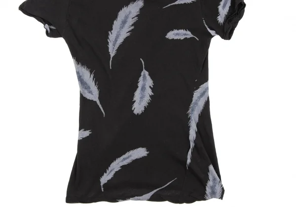 Yohji Yamamoto FEMME Feather Printed See-through T Shirt K-132637_006