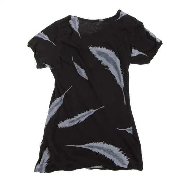 Yohji Yamamoto FEMME Feather Printed See-through T Shirt K-132637_009