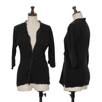 Yohji Yamamoto FEMME Frill Piping Cotton Hook Cardigan