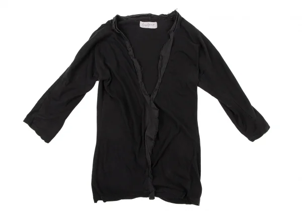 Yohji Yamamoto FEMME Frill Piping Cotton Hook Cardigan K-132640_002