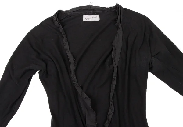 Yohji Yamamoto FEMME Frill Piping Cotton Hook Cardigan K-132640_003