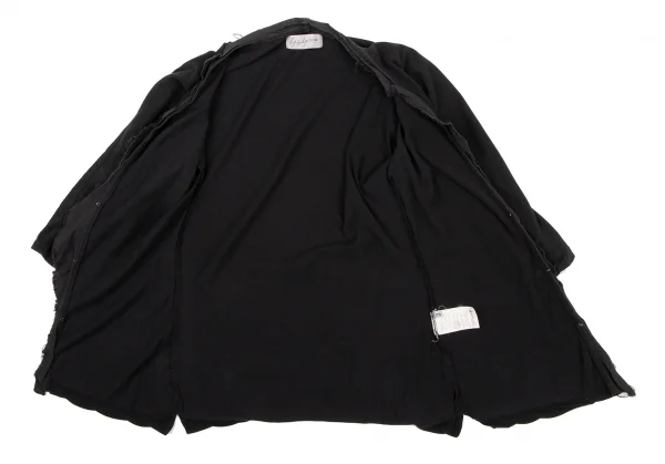 Yohji Yamamoto FEMME Frill Piping Cotton Hook Cardigan K-132640_009