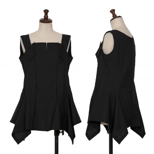 Yohji Yamamoto FEMME Back Zip Wool Sleeveless Top Black 1 K-132641_001