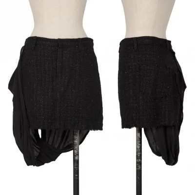 Yohji Yamamoto FEMME Chiffon Design Lame Tweed Skirt